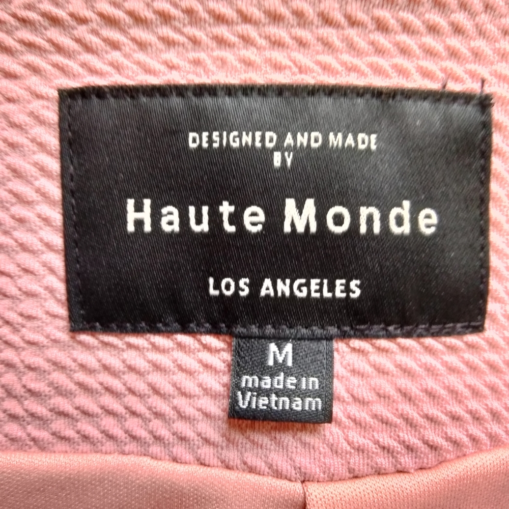 Haute Monde Los Angeles Open Front Pink Blazer Jacket Size M - Picture 6 of 10